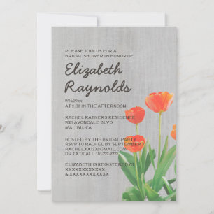 Invitations de douches nuptiales de tulipes vintag