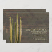 Invitations de douches nuptiales de Western Cactus (Devant / Derrière)