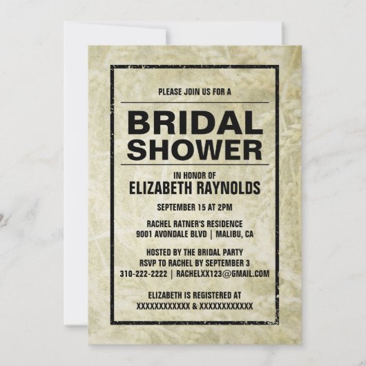 Invitations de douches nuptiales de Western Farm (Devant)