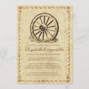 Invitations de douches nuptiales de Western Wagon