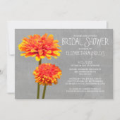Invitations de douches nuptiales de Zinnia (Devant)