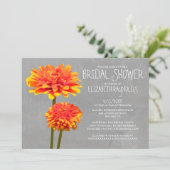 Invitations de douches nuptiales de Zinnia (Debout devant)