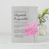 Invitations de douches nuptiales de Zinnias Vintag (Debout devant)