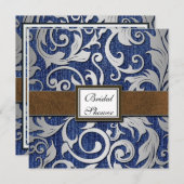 Invitations de douches nuptiales Denim & Leather d (Devant / Derrière)