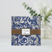 Invitations de douches nuptiales Denim & Leather d (Debout devant)