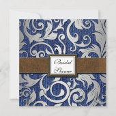 Invitations de douches nuptiales Denim & Leather d (Devant)