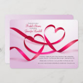 Invitations de douches nuptiales des Coeurs de rub (Devant / Derrière)