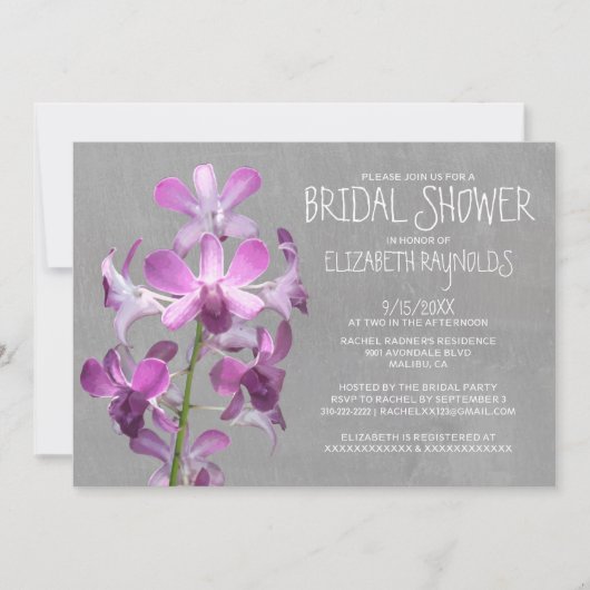 Invitations de douches nuptiales des orchidées (Devant)