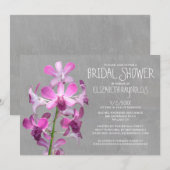 Invitations de douches nuptiales des orchidées (Devant / Derrière)