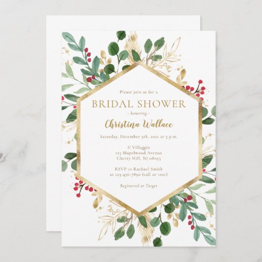 Invitations de douches nuptiales d'hiver (Devant / Derrière)