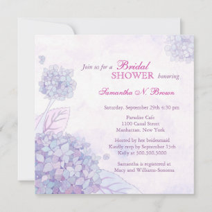 Invitations de douches nuptiales d'Hydrangea
