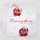 invitations de douches nuptiales d'orchidées rouge (Devant / Derrière)