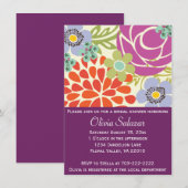 Invitations de douches nuptiales du jardin de fleu (Devant / Derrière)