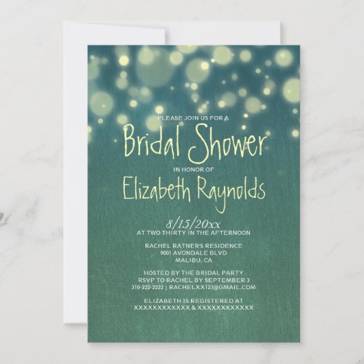 Invitations de douches nuptiales du jardin rustiqu (Devant)