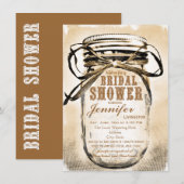 Invitations de douches nuptiales du Mason Jar Coun (Devant / Derrière)