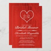 Invitations de douches nuptiales du pays rouge (Devant / Derrière)