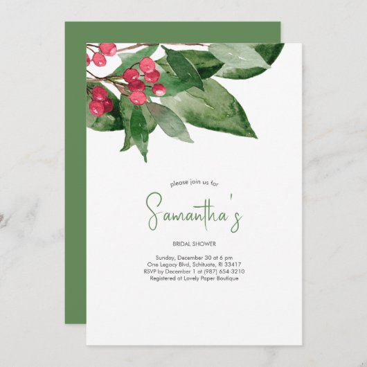 Invitations de douches nuptiales écossaises (Devant / Derrière)