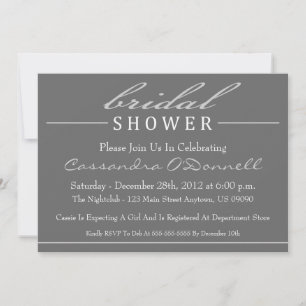 Invitations de douches nuptiales élégantes (argent
