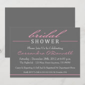 Invitations de douches nuptiales élégantes (rose) (Devant / Derrière)