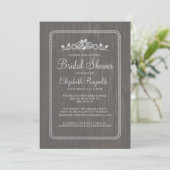 Invitations de douches nuptiales en bois de grise (Debout devant)