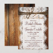 Invitations de douches nuptiales en bois de la fer (Devant / Derrière)