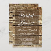 Invitations de douches nuptiales en bois de la fer (Devant / Derrière)