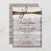 Invitations de douches nuptiales en dentelle de bo (Devant / Derrière)