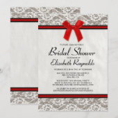 Invitations de douches nuptiales en dentelle noire (Devant / Derrière)