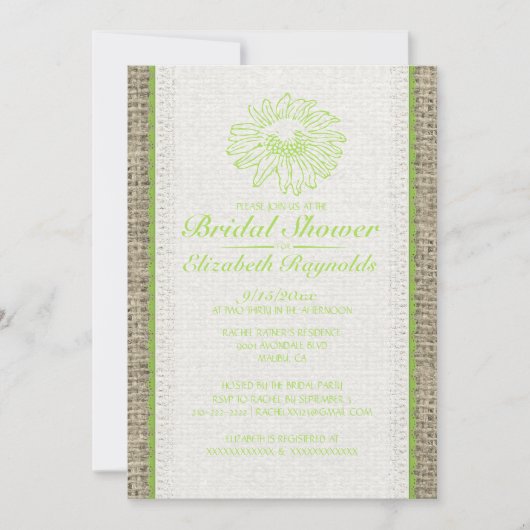 Invitations de douches nuptiales en dentelle Vinta (Devant)