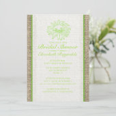 Invitations de douches nuptiales en dentelle Vinta (Debout devant)