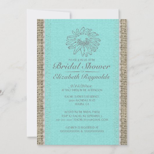 Invitations de douches nuptiales en dentelle Vinta (Devant)
