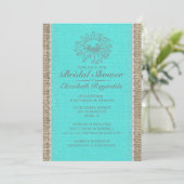 Invitations de douches nuptiales en dentelle Vinta (Debout devant)