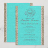 Invitations de douches nuptiales en dentelle Vinta (Devant / Derrière)
