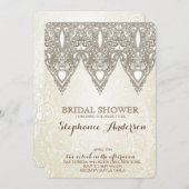 Invitations de douches nuptiales en dentelle Vinta (Devant / Derrière)