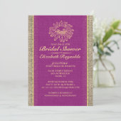 Invitations de douches nuptiales en dentelle Vinta (Debout devant)