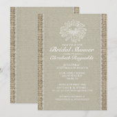 Invitations de douches nuptiales en dentelle Vinta (Devant / Derrière)
