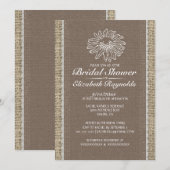 Invitations de douches nuptiales en dentelle Vinta (Devant / Derrière)