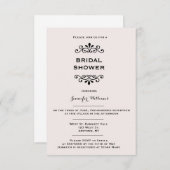 Invitations de douches nuptiales en typographie Vi (Devant / Derrière)