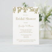 Invitations de douches nuptiales feuilles d'or mod (Debout devant)