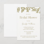 Invitations de douches nuptiales feuilles d'or mod (Devant / Derrière)