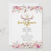 Invitations de douches nuptiales Fleurs et cerfs A (Devant)