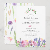 Invitations de douches nuptiales fleurs sauvages (Devant / Derrière)
