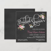 Invitations de douches nuptiales Floral Chalkboard (Devant / Derrière)