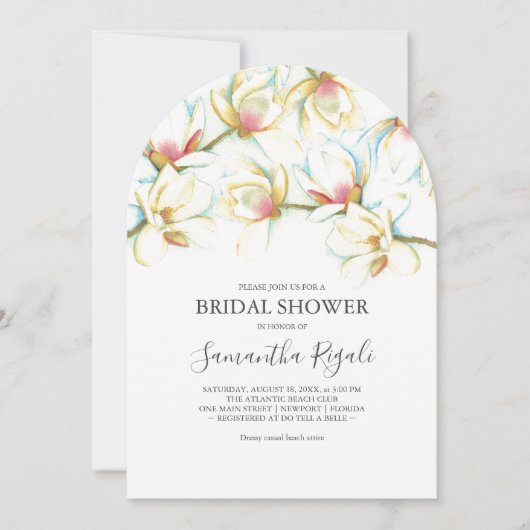 Invitations de douches nuptiales florales (Devant)