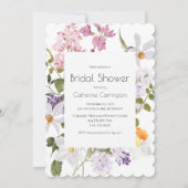 Invitations de douches nuptiales florales Fleurs s (Devant)