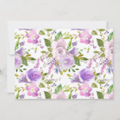 Invitations de douches nuptiales florales Lavender (Dos)