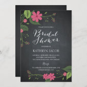 Invitations de douches nuptiales florales marquées (Devant / Derrière)