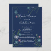 Invitations de douches nuptiales florales modernes (Devant / Derrière)