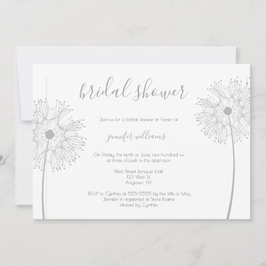 Invitations de douches nuptiales florales pour le (Devant)