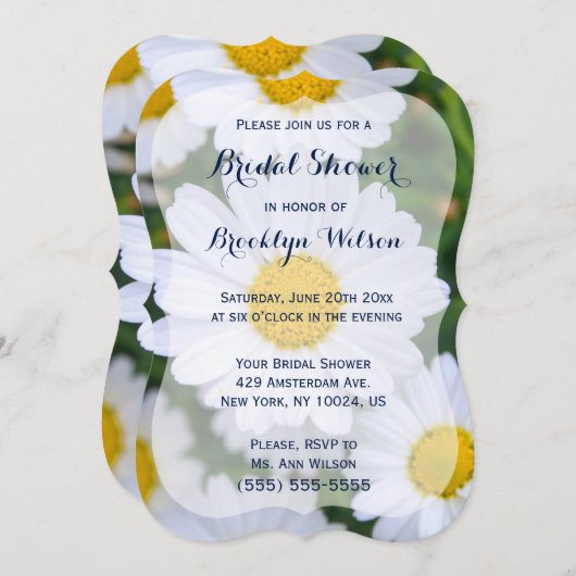 Invitations de douches nuptiales florales Support  (Devant / Derrière)